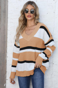 Fomale™ | Gestreifter Pullover mit V-Ausschnitt