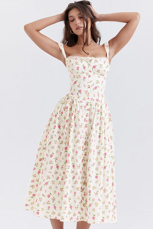 ChicAzure Schwarzes Midi Sommerkleid