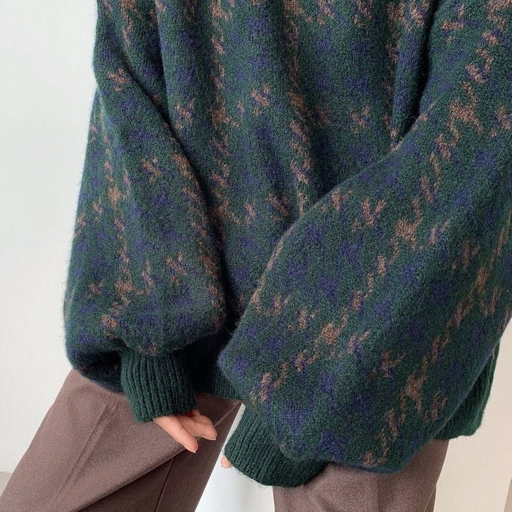 WOLF Aufnäher Arbeits pullover lose Laternenärmel