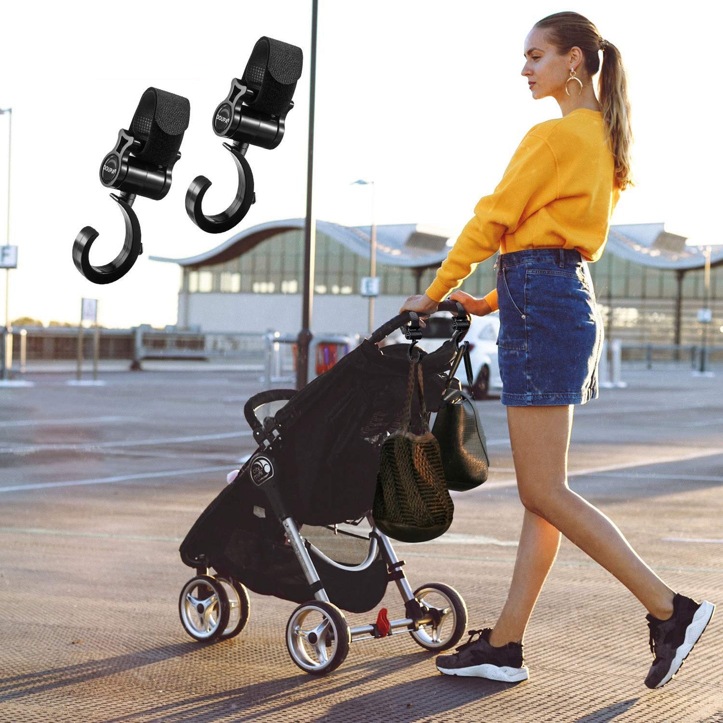 Taschenhalterungen für Kinderwagen (2 Stück)