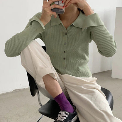 WOLF Daunen Kragen Knopf Pullover