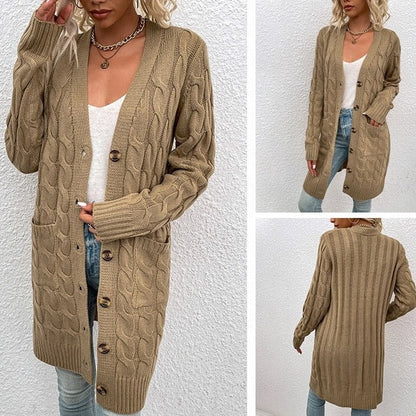 WOLF Lässig Locker Lang Ärmel Gestrickt Mäntel