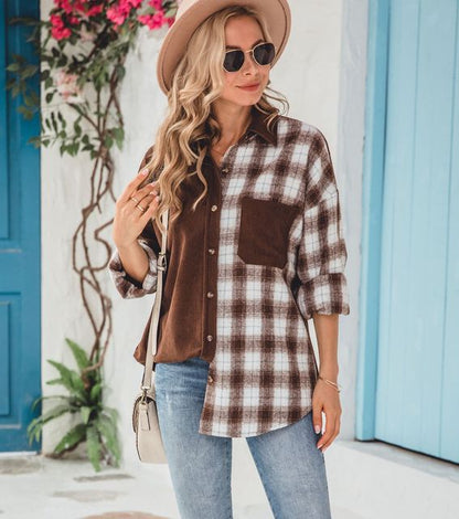 WOLF Damen Winter Jacke im Ethno Stil Bedruckt Langarmelig Lockere Jacke