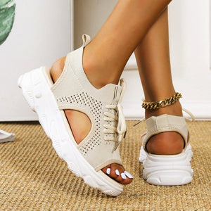 Bequeme orthopädische Sandalen - bei Polyneuropathie in den Füßen & Hallux Valgus, beige