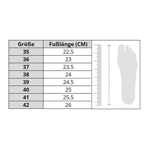 Bequeme orthopädische Sandalen - bei Polyneuropathie in den Füßen & Hallux Valgus, größentabelle