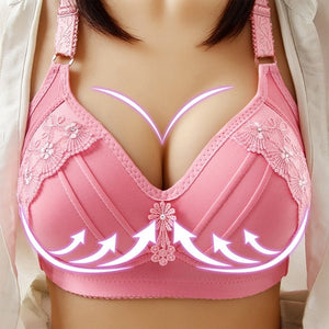 BequemBH™ - Spitze Floral Breite Träger BH rosa