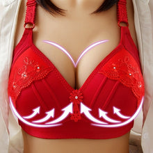 Lade das Bild in den Galerie-Viewer, BequemBH™ - Spitze Floral Breite Träger BH rot
