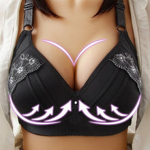 Lade das Bild in den Galerie-Viewer, BequemBH™ - Spitze Floral Breite Träger BH schwarz
