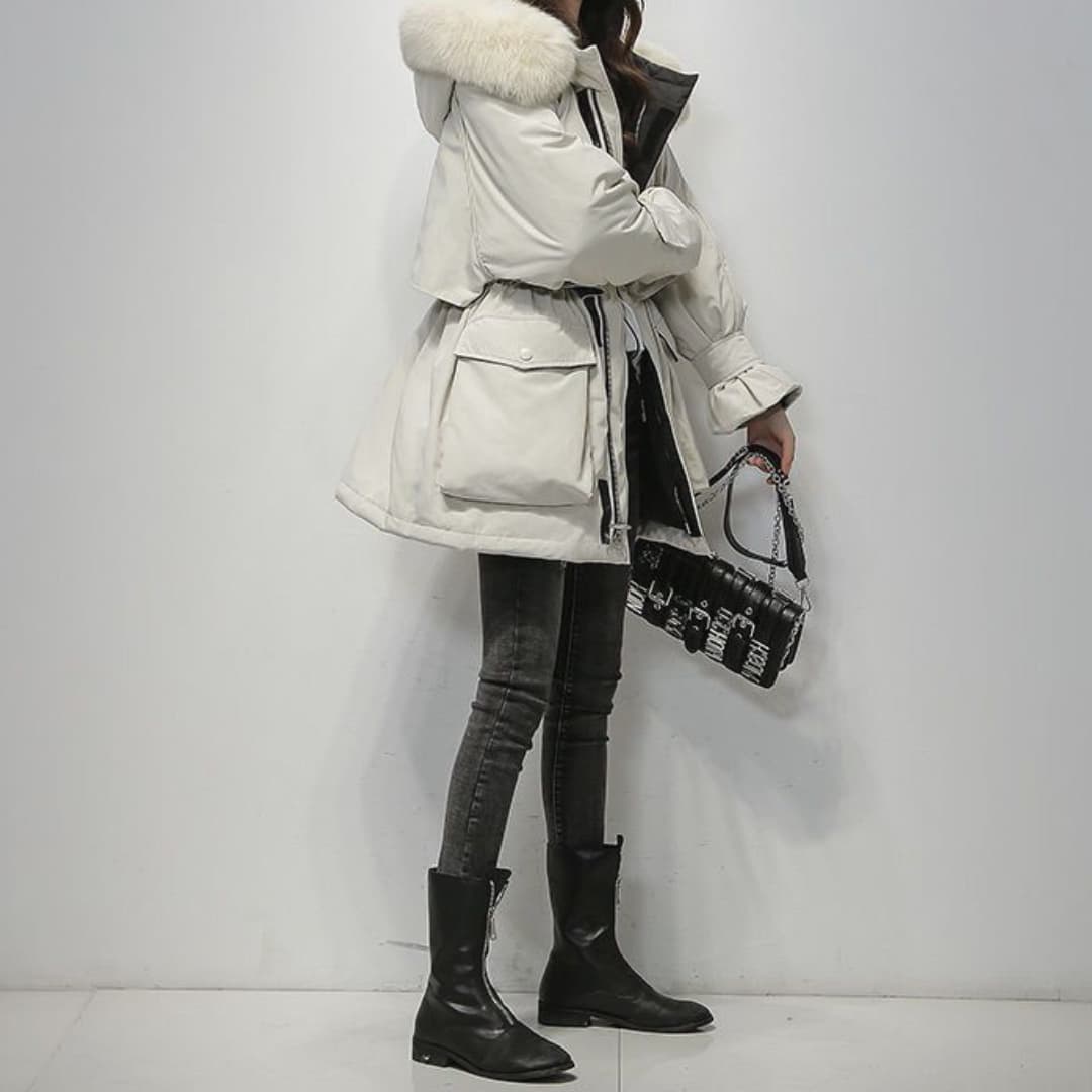 Parka für Frauen mit Pelz Kragen