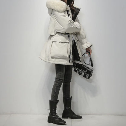 Parka für Frauen mit Pelz Kragen