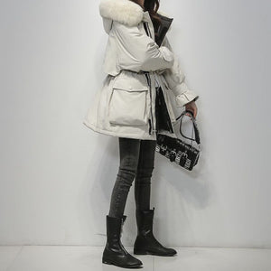 Parka für Frauen mit Pelz Kragen