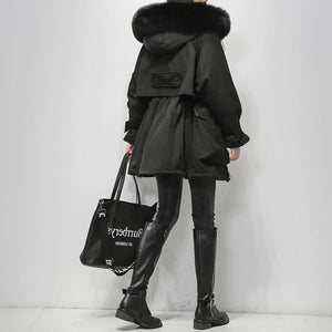 Parka für Frauen mit Pelz Kragen