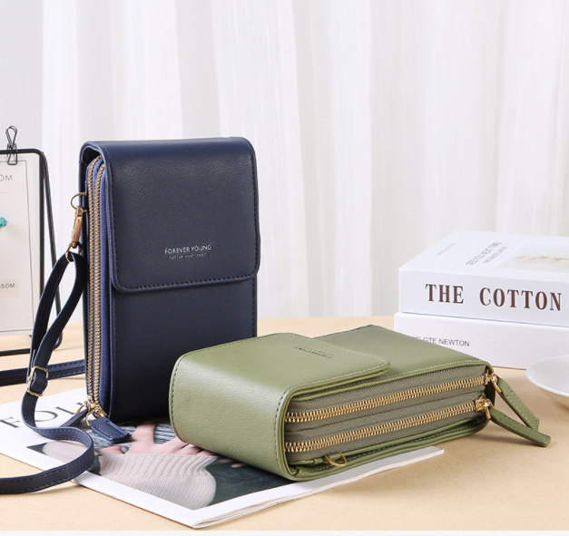 Multifunktionale Touchscreen-Handytasche - modischer Schutz für Handys blau und grün