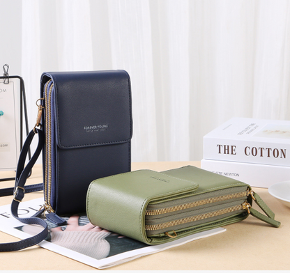 Multifunktionale Touchscreen-Handytasche - modischer Schutz für Handys blau und grün