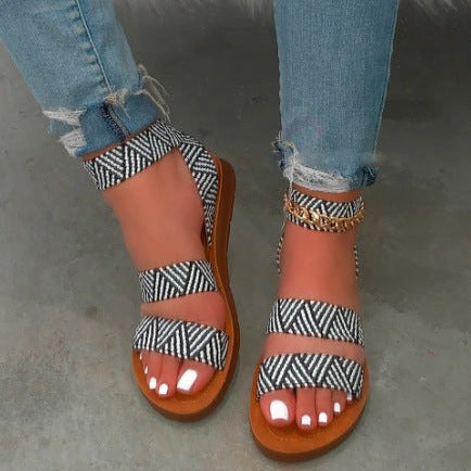 WOLF Flache Sommersandalen