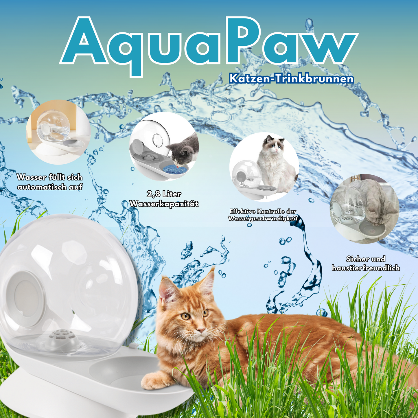 AquaPaw™ Katzen-Trinkbrunnen