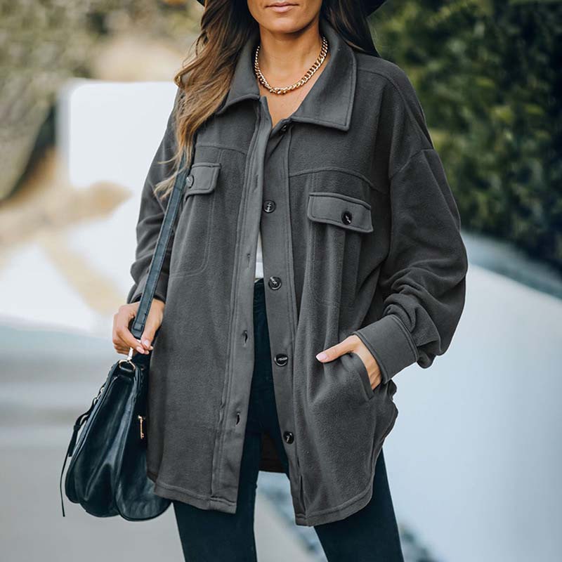 WOLF Neue Strickjacke mit Revers und Fleece-Reißverschluss