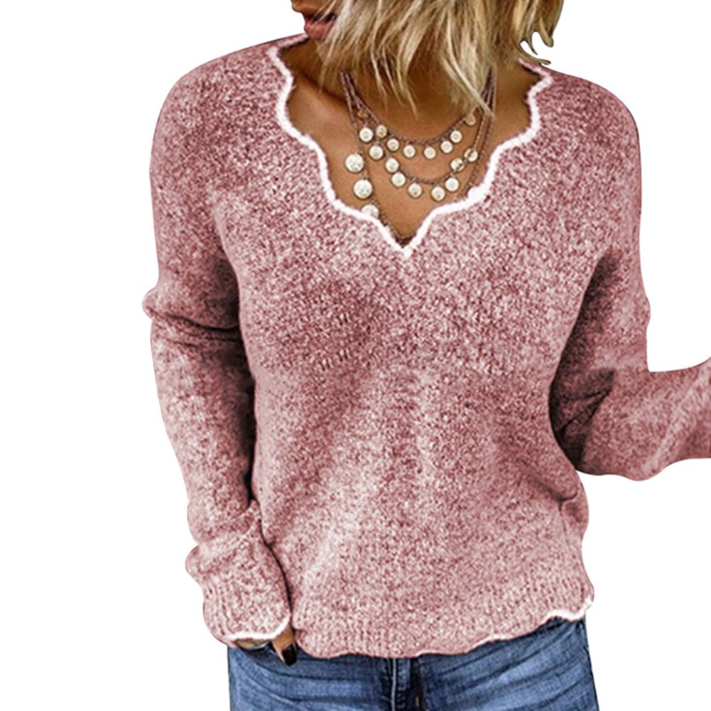 WOLF Strickpullover mit V-Ausschnitt