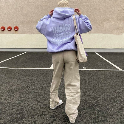 WOLF Überdimensionale bedruckt Kapuzen pullover