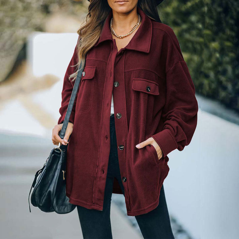 WOLF Neue Strickjacke mit Revers und Fleece-Reißverschluss