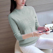 Lade das Bild in den Galerie-Viewer, WOLF Lang Ärmel O-Hals Schlank Gestrickt Pullover
