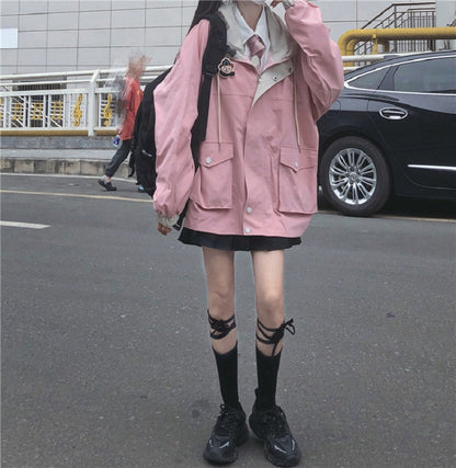 WOLF Lose Taschen langärmelige Kapuzenjacke