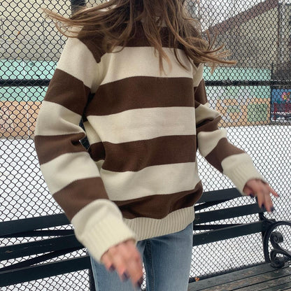 WOLF Gestreifter Pullover aus Baumwolle