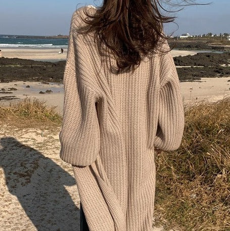 Claudia Strickjacke | Übergroße Strickjacke mit Kabeldruck