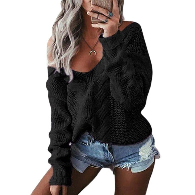 WOLF Pullover mit tiefem V-Ausschnitt