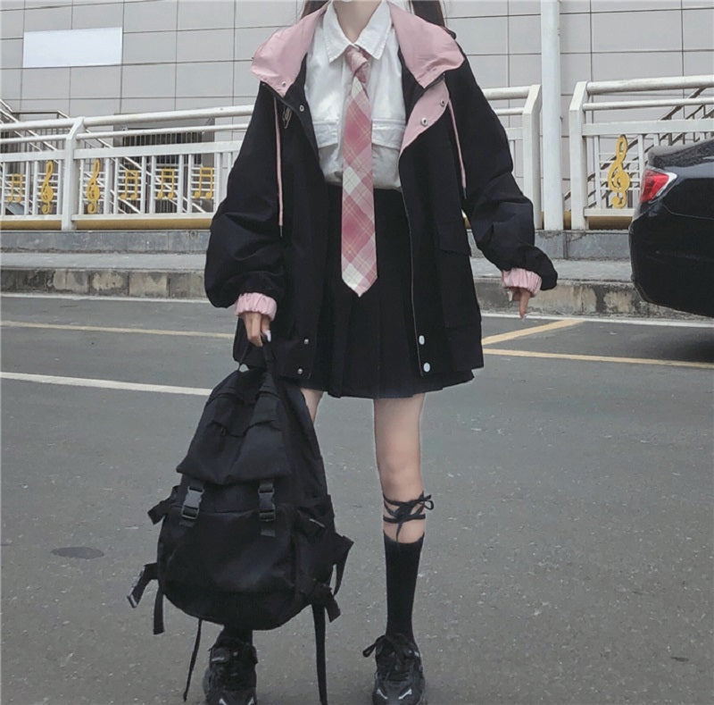 WOLF Lose Taschen langärmelige Kapuzenjacke