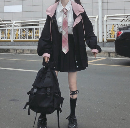 WOLF Lose Taschen langärmelige Kapuzenjacke