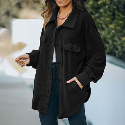 WOLF Neue Strickjacke mit Revers und Fleece-Reißverschluss