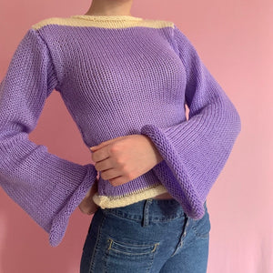 WOLF Gestreifter Cropped Pullover mit Kräuselung