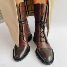 Lade das Bild in den Galerie-Viewer, Gaboura klassische Vintage-Stiefel mit Absatz für Damen - hochwertig, stylish, warm &amp; bequem_braun
