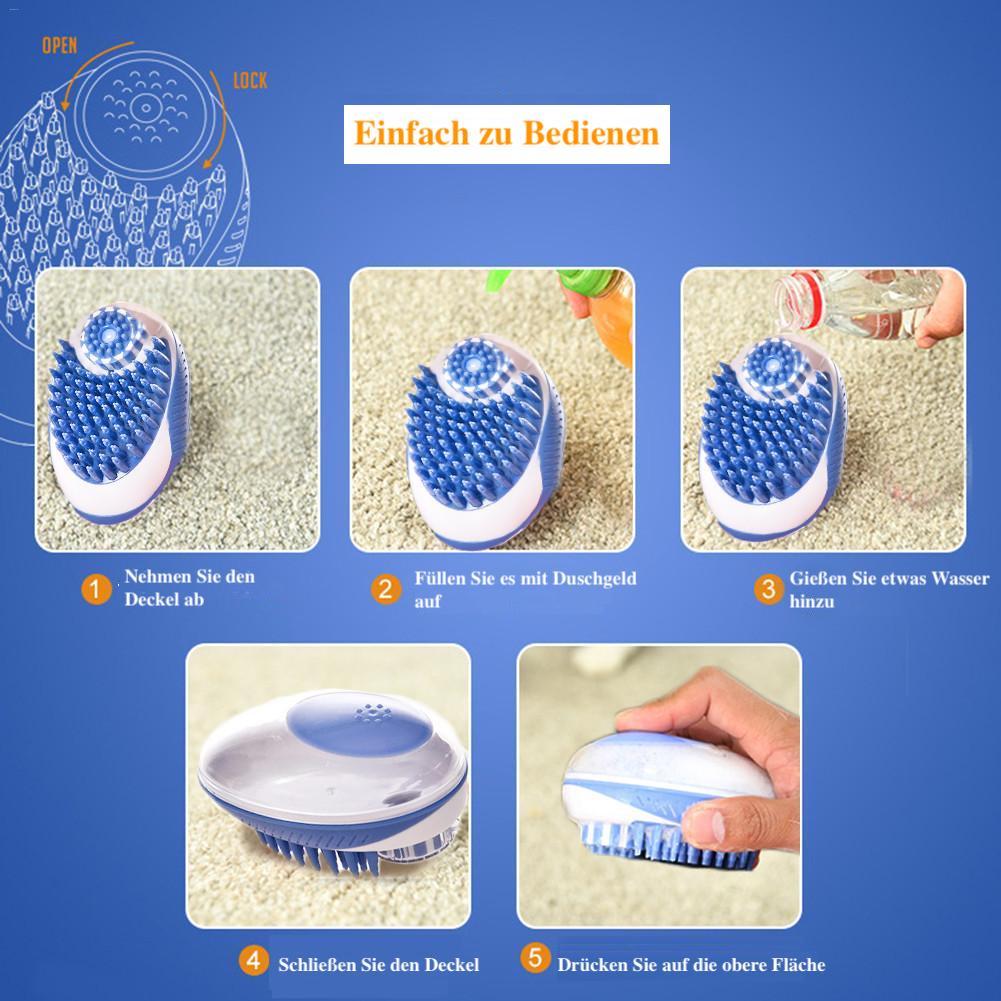 2 in 1 Badebürste für Tiefenreinigung und Massage für Hunde und Katzen