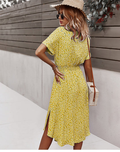 Samona I Geblümtes Kleid mit Knöpfen