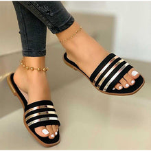 Lade das Bild in den Galerie-Viewer, Rosa Kunstleder Mode Spleißen Peep Toe Strand Slide Sandalen Frauen
