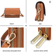 Lade das Bild in den Galerie-Viewer, Handy Umhängetasche,Damen Kleine Umhängetasche,PU Leder Crossbody Schultertasche Reisepass Handytasche mit Kartenschlitz Verstellbar Abnehmbar Schultergurt
