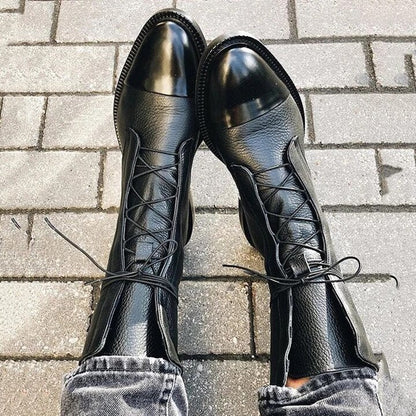 Gaboura klassische Vintage-Stiefel mit Absatz für Damen - hochwertig, stylish, warm & bequem_schwarz_8