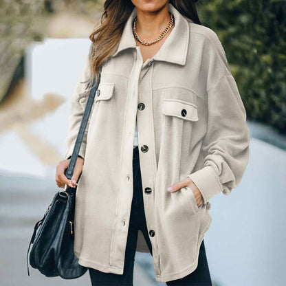 WOLF Neue Strickjacke mit Revers und Fleece-Reißverschluss