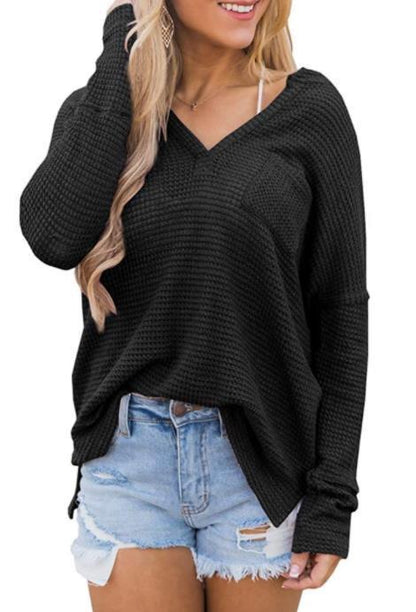 WOLF Pullover mit V-Ausschnitt und lockeren Taschen