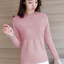 Lade das Bild in den Galerie-Viewer, WOLF Lang Ärmel O-Hals Schlank Gestrickt Pullover
