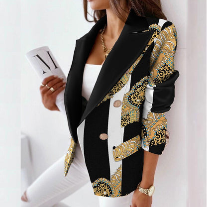 WOLF Patchwork-Blazer mit Retro-Musterdruck