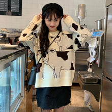 Lade das Bild in den Galerie-Viewer, WOLF Vintage Casual Loose Lazy Pullover Japanisch Kawaii Niedlich Ulzzang

