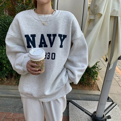 WOLF Bedruckter Rundhalsausschnitt-Hoodie für Damen - lässig, lockerer Stil für jeden Tag