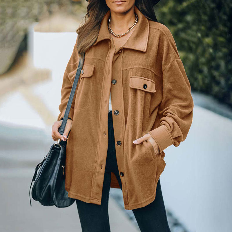 WOLF Neue Strickjacke mit Revers und Fleece-Reißverschluss