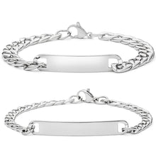 Lade das Bild in den Galerie-Viewer, silber partnerarmband pärchenarmband mit gravur
