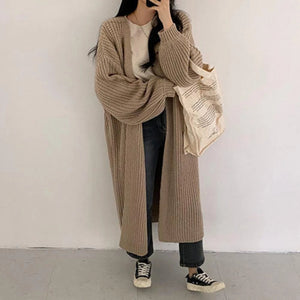 Claudia Strickjacke | Übergroße Strickjacke mit Kabeldruck
