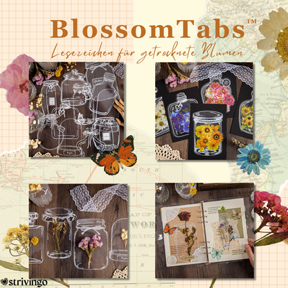 BlossomTabs™ Lesezeichen für getrocknete Blumen, Fotos oder Notizen (80er Set)