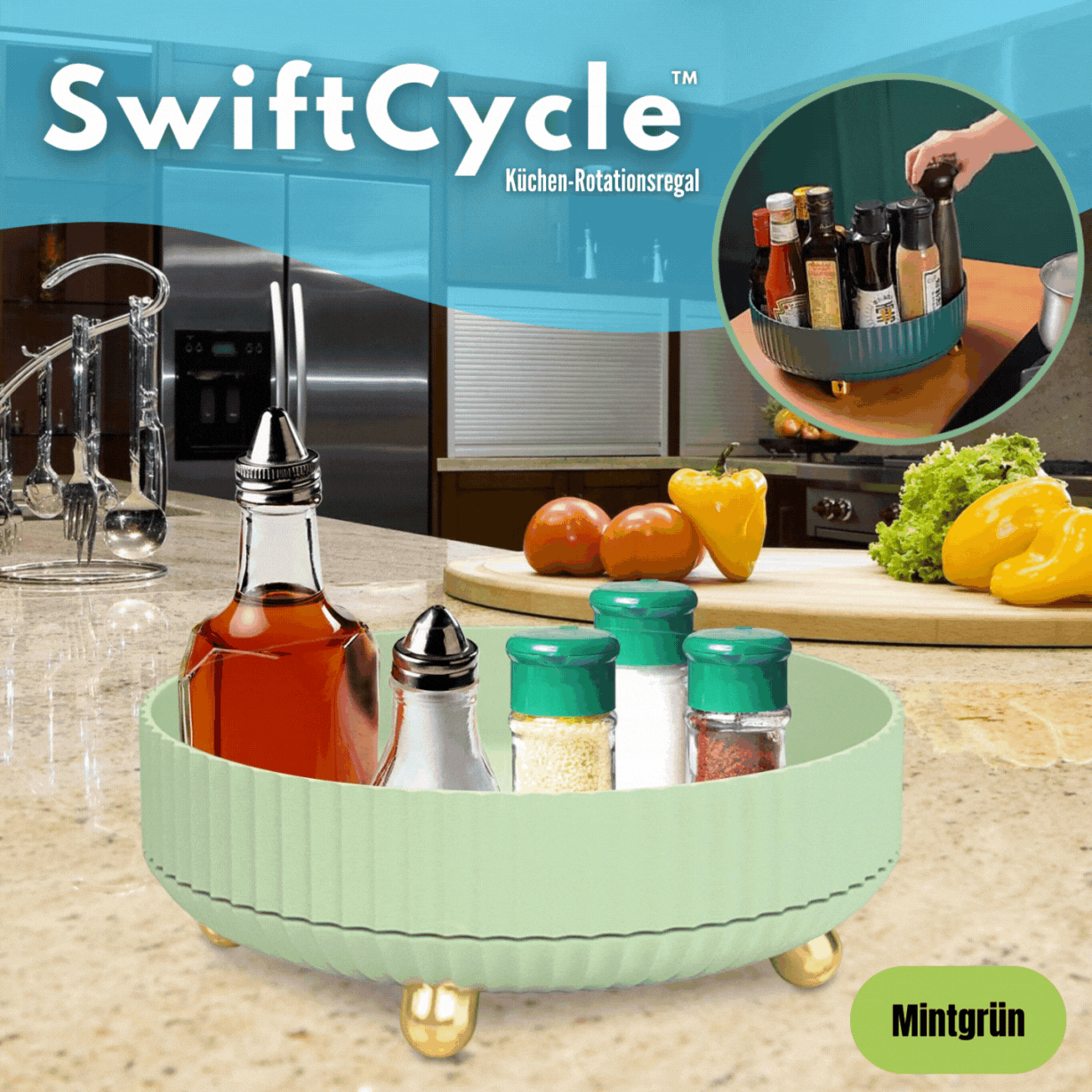SwiftCycle™ Küchen-Rotationsregal